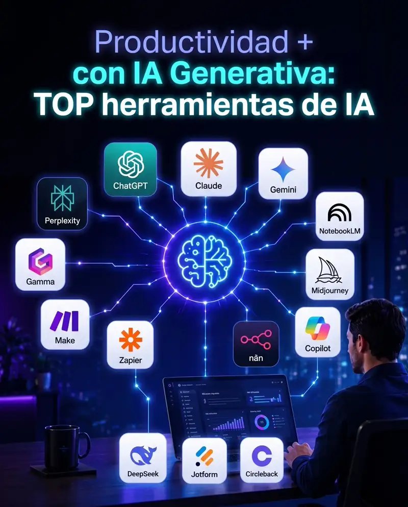 Productividad + con IA Generativa: TOP herramientas de IA